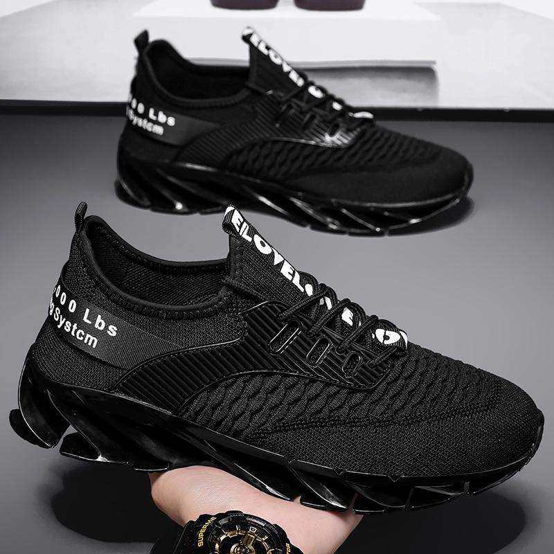 Pantofi de Primăvară/Toamnă pentru Bărbați Mărimi Mari cu Talpă Lamelară Pantofi de Fitness Flyweave pentru Jogging Adidași pentru Bărbați