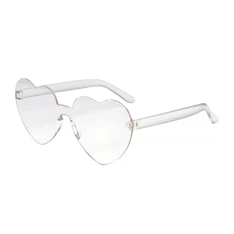 

Heart Shaped Rimless Sunglasses Women s Candy Color Glasses White