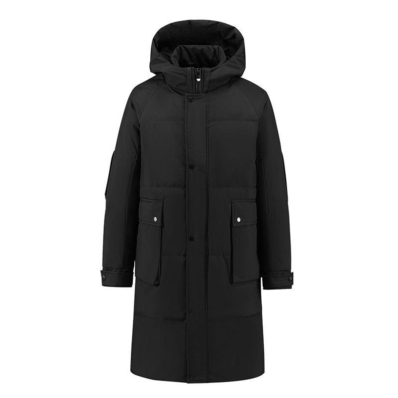 Mid-length Down Jacket for Men and Women In Winter Thickened Korean Loose Hooded Cold-proof Couple Jacket