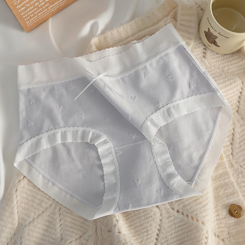 10A Antibacterial Seamless Lace Trim Cotton Women's Triangle Panties