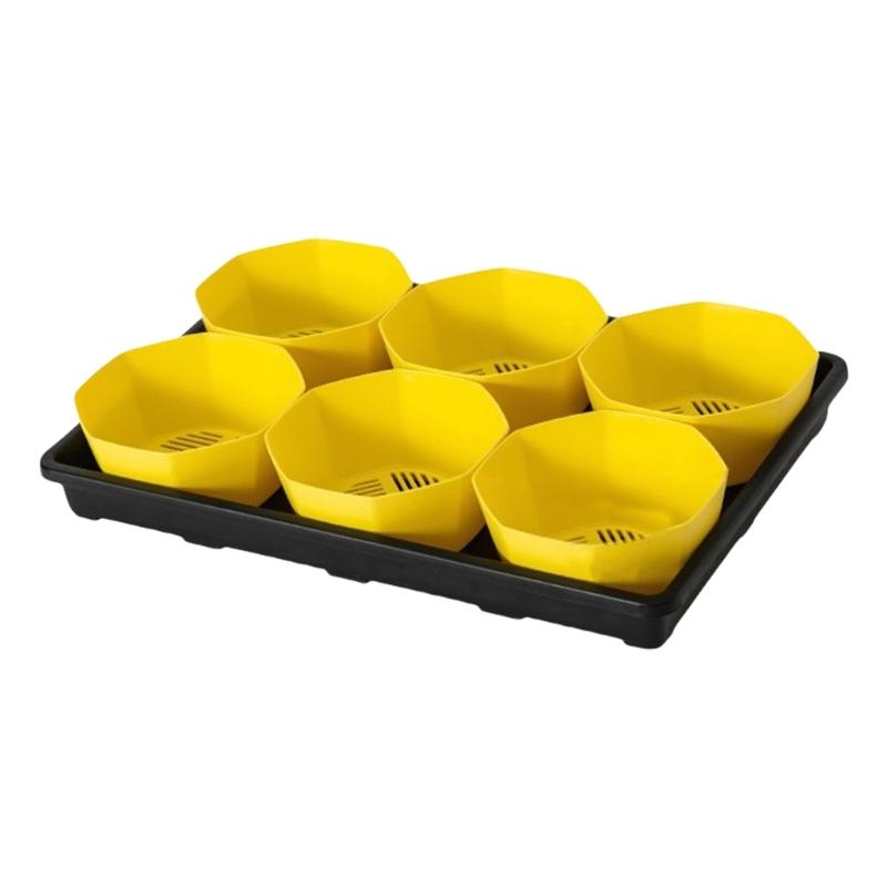 Thickened 6 Cell Round Nursery Pot Trays with 6Inch Pots Plant Shuttle Tray For Indoor And Outdoor Gardening Use