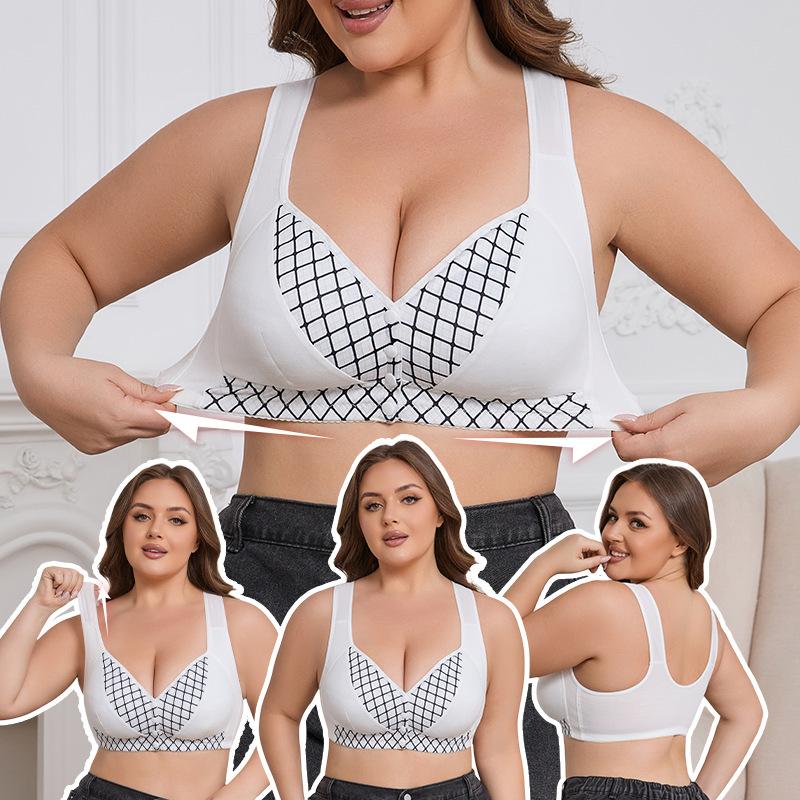 

0XL-4XL Сексуальный бюстгальтер с застежкой спереди, нижнее белье больших размеров, без косточек, жилетного типа 0XL белый