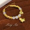 Longjin Original Money Soon Flower Chalcedony Coiling Bracelet Pony Brushed Flower Premium Jewelry