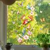Cherry Blossom Flower Window Clings Floral Branch Butterfly Birds Window Decal Static Glass Doors