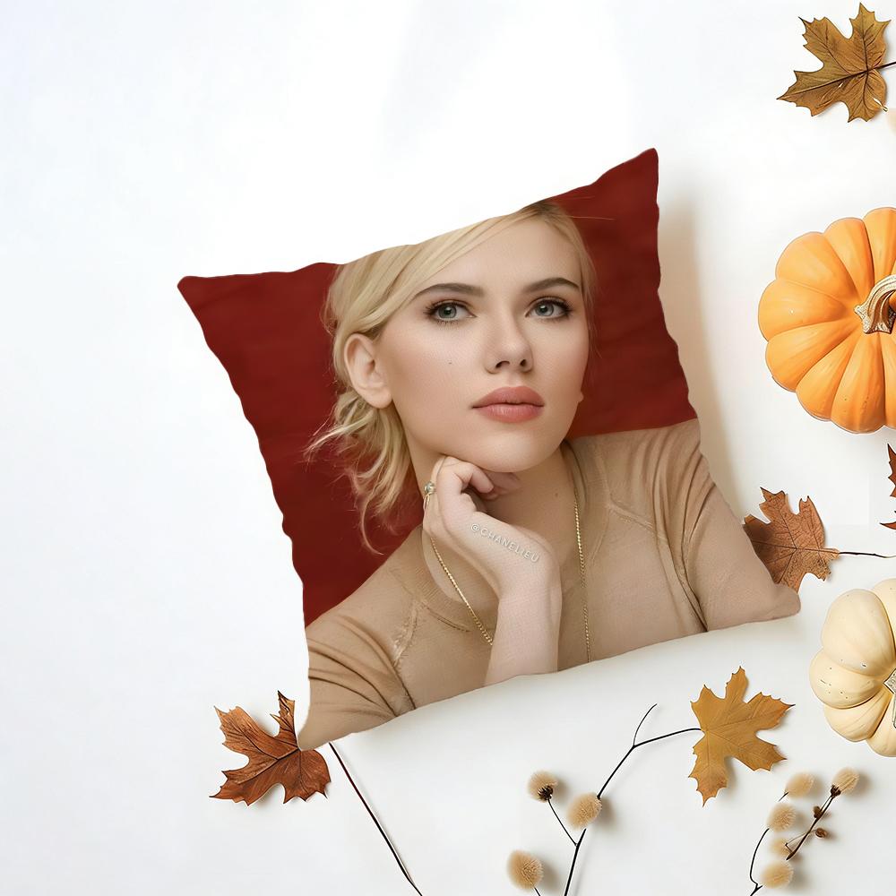 SScarlett Johansson Cushion Cover Washable Linen Pillowcase Soft  for Daily Sofa Bed Home Room Decor
