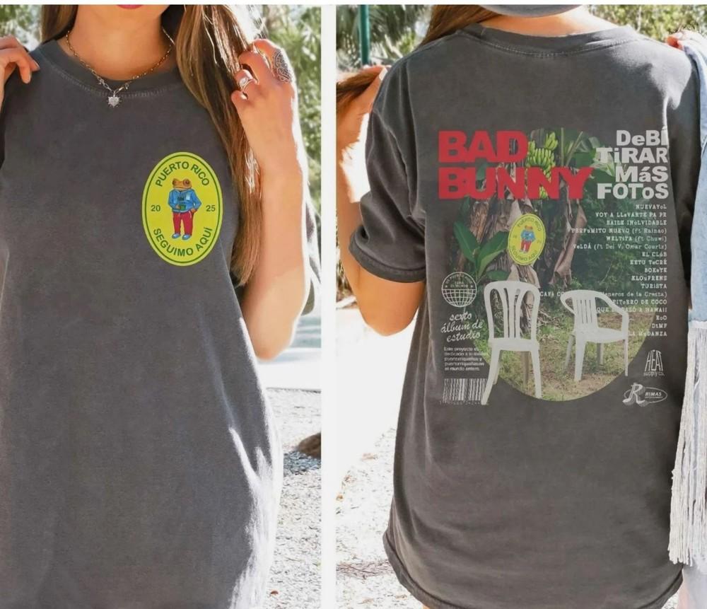 

Двусторонняя футболка Bunny Album, Debi Tirar Mas Fotos, Плохая футболка, Концертный тур Bunny 4XL