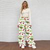 Women's Casual Christmas Print Elastic Waist Loose Fit With Plush Wide Leg Pants
