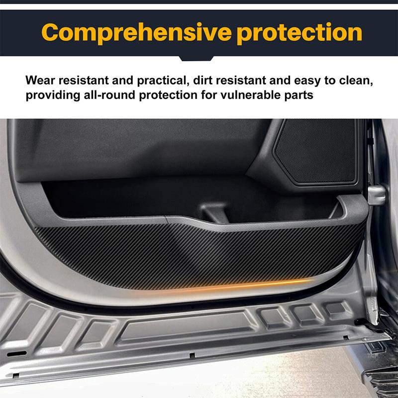 Door Anti-Kick Pad For Ford F-150 2021 2022 2023 2024 2025 LHD RHD Car Leather Carbon Mat Trim Accessories.