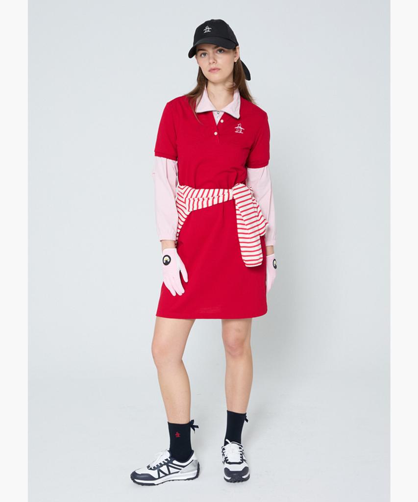 Meonsingweeo Women'S 10 Years Polo Collar Dress Red Mr212Lop51