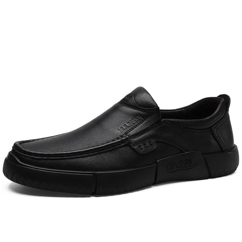 

Модные Удобные Мужские Лоферы из Натуральной Кожи на Мягкой Подошве, Слипоны, Универсальная Повседневная Деловая Обувь, Формальная Кожаная Деловая Обувь 44 чёрный