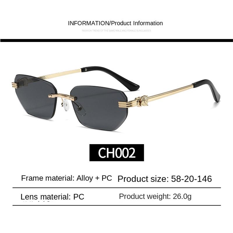 Fashion Men Women Sunglasses Rimless Metal Frame Vintage Beach Travel Outdoor Eyewear