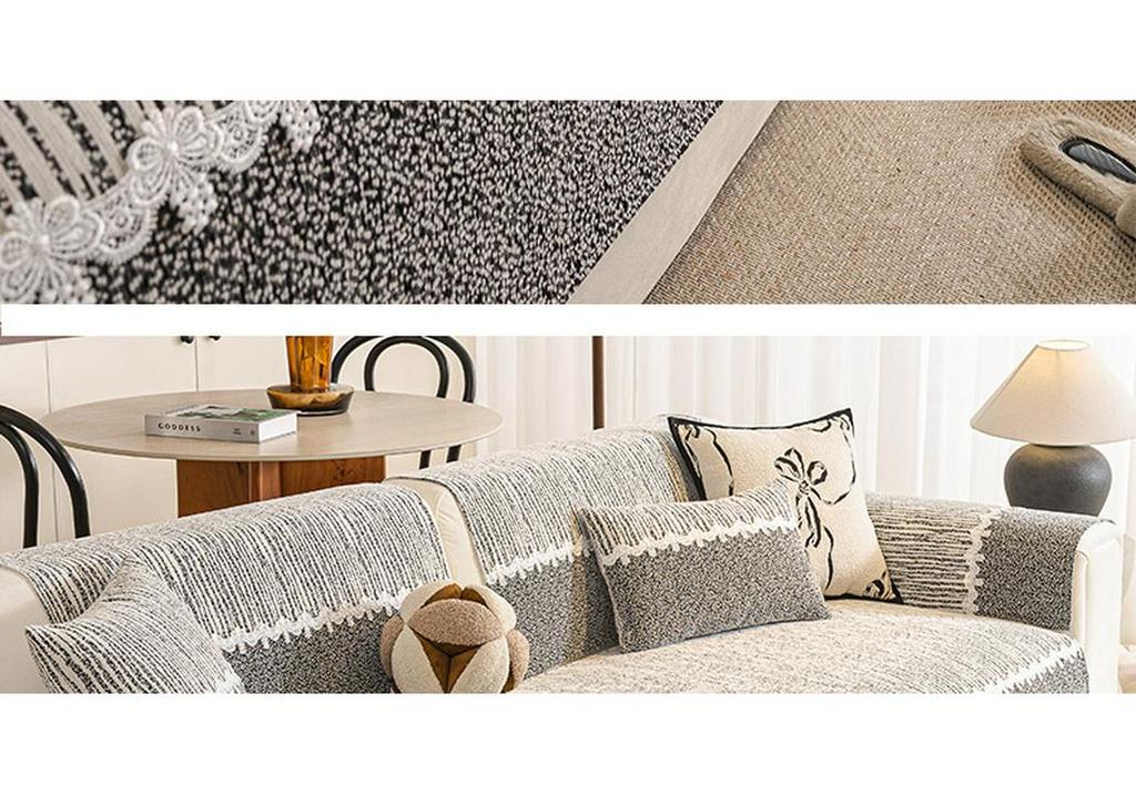 Chenille Non-Slip Sofa Cushion: Dirt & Cat Scratch Resistant, Minimalist Light Luxury, All-Season Universal Cover.