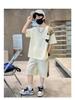 2024 Boys' Cartoon Summer Streetwear Two-Piece Suit - Cool, Trendy Clothing for Medium and Large Children