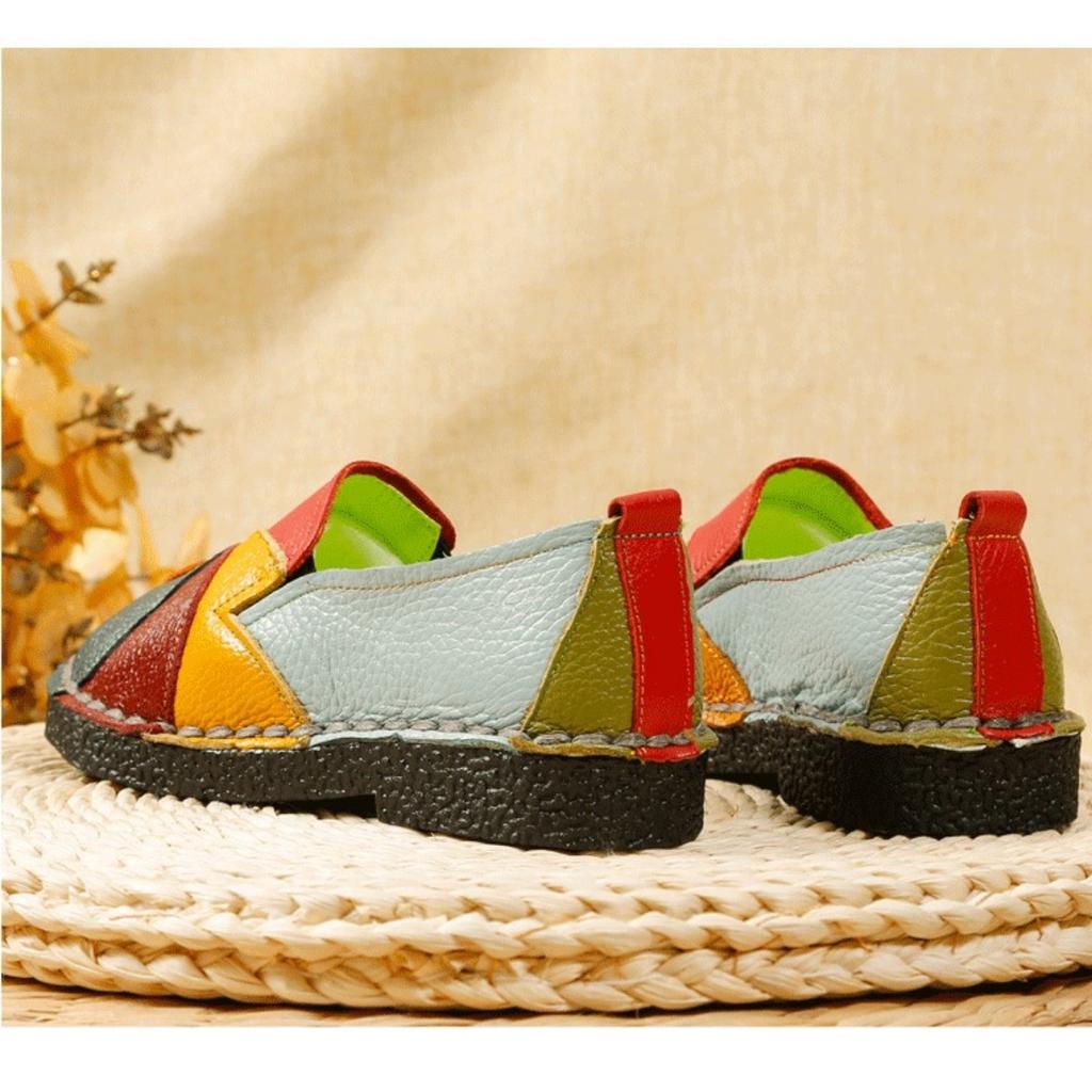 Flat Shoes, Women's Shoes, Casual Shoes, Color Blocked Shoes, Single Shoes, Loafers, Round Toe Shoes, Soft Soled Shoes, Walking Shoes, Non Slip Shoes