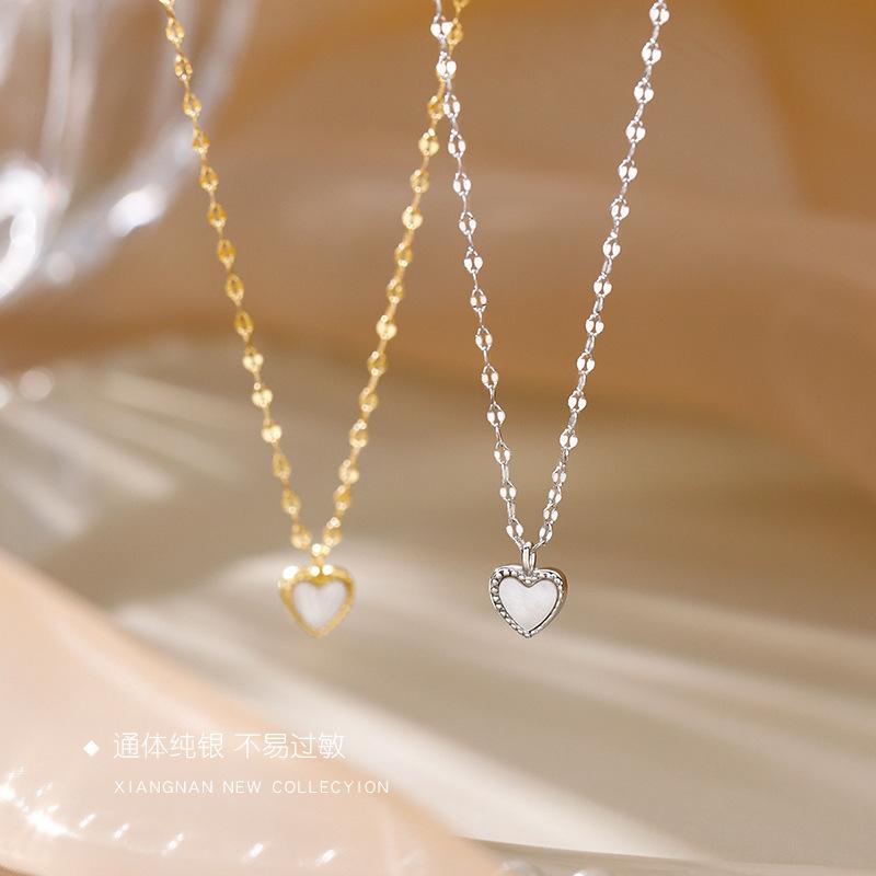 

Ожерелье любви из серебра 925 пробы новый темперамент сладкий дизайн высококачественная универсальная цепочка ключиц для женщин