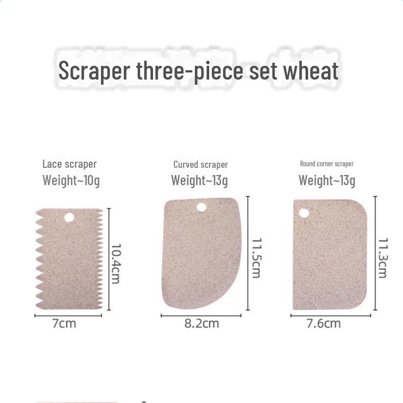 

Набор инструментов для выпечки: Скребки для крема, торта и масла, 3 шт. - Мягкий пластик пшеничный