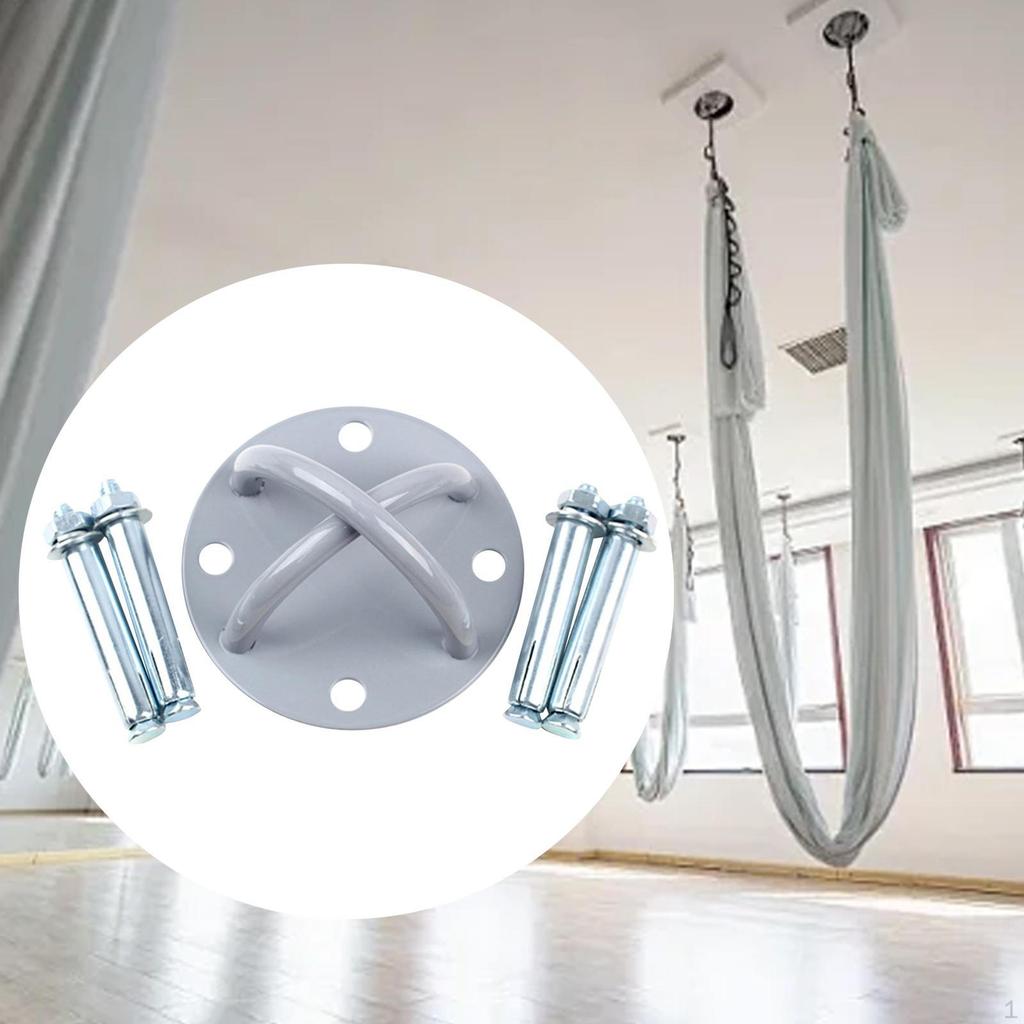 Ceiling Anchor x Mount 12x6cm Accessories with M10 Screws Metal for Body Weight Strength Training