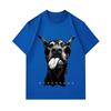 Men's 100% Cotton Short Sleeve O-Neck T-Shirt, Cute Tongue Out Doberman Dog Print Casual Comfortable Crew Neck Tee Top for Daily Wear