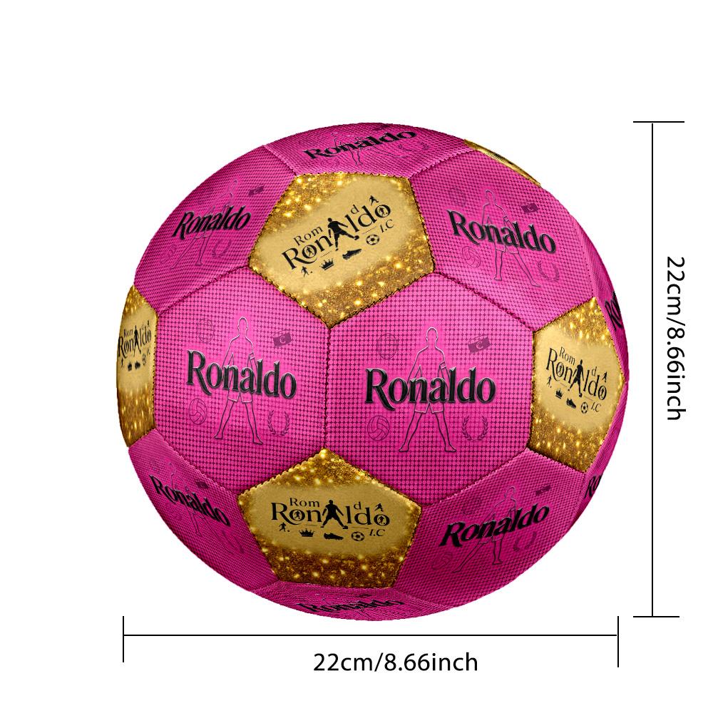 Ronaldo's Golden Marble Size 5 Soccer Ball Machine Sewn Indoor/Outdoor Training and Matches Sports Enthusiast Gifts