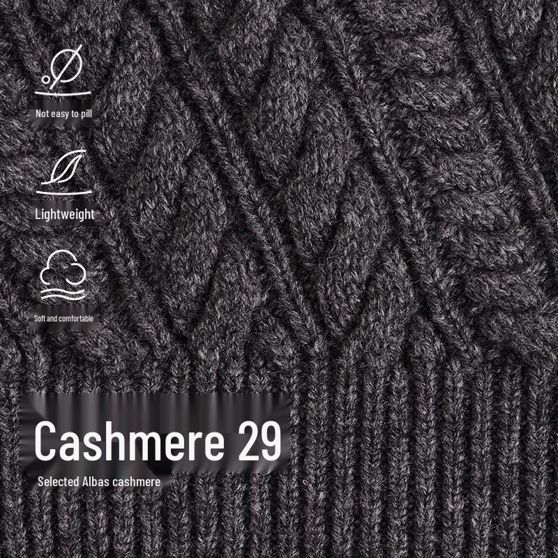 LESS 2023 Autumn V-Neck Cashmere Blend Pullover Sweater