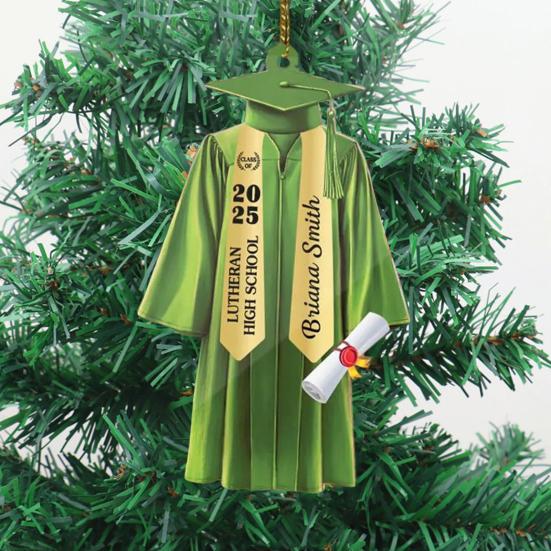 Graduation Ornament 2D Acrylic Gown And Stole Hanging Decoration Class of 2025 Souvenir Gift for High School College University Graduate