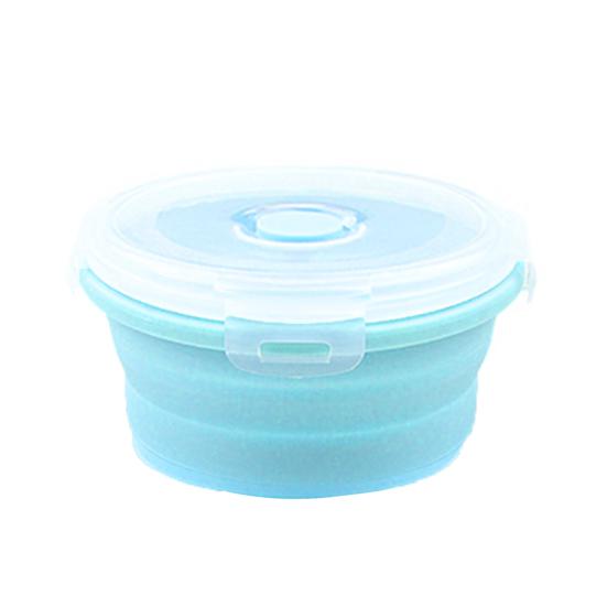350/500/800/1200 ml runde Silikon-Lunchbox, mikrowellengeeignet, faltbar, versiegelter Deckel, tragbarer Kühlschrank, Bento-Lebensmittelbehälter, Küchenbedarf