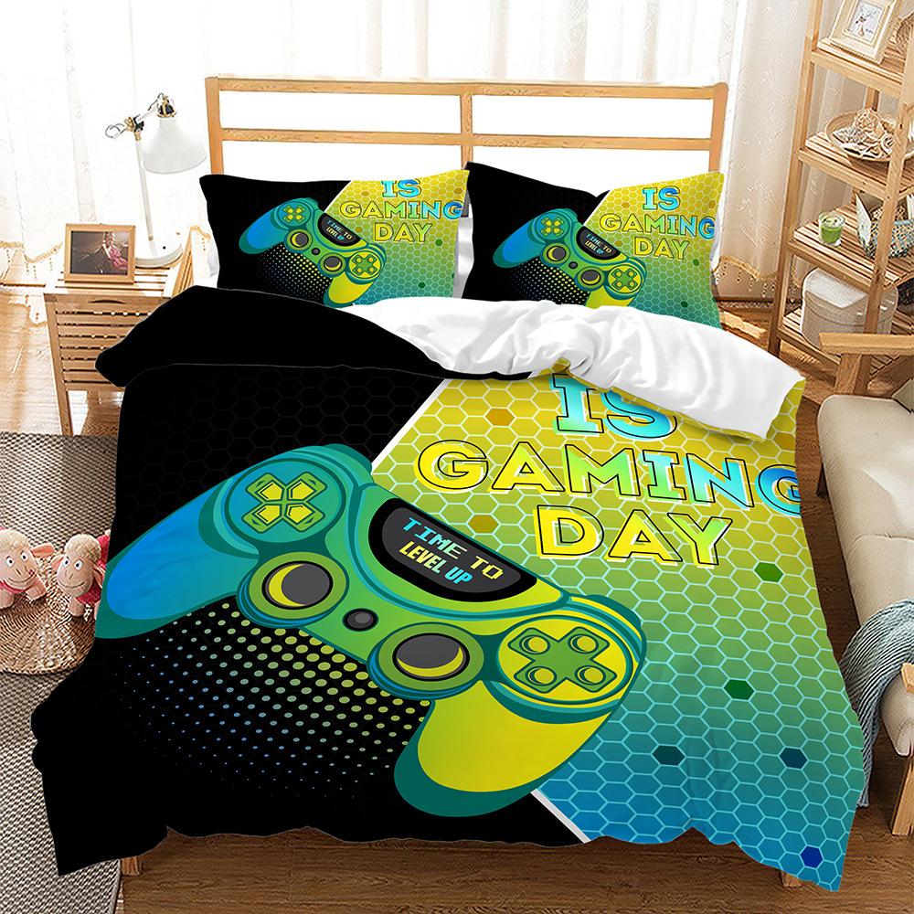 Bed Three-Piece Gamepad Sci-Fi Cute Pink 3D Digital Printing Kit