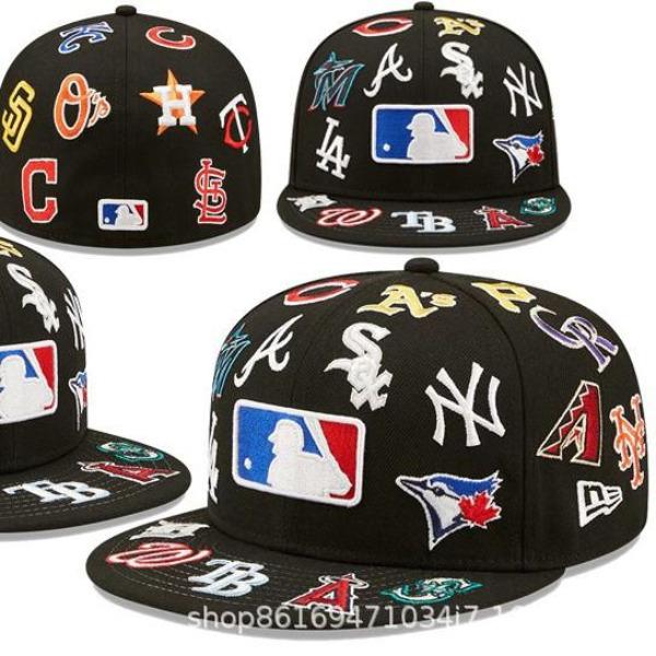 Nová baseballová čepice Vyšívaná týmová čepice Americká liga Basketbalová čepice Korejská Chao Hip Hop Kreslená s plochým okrajem