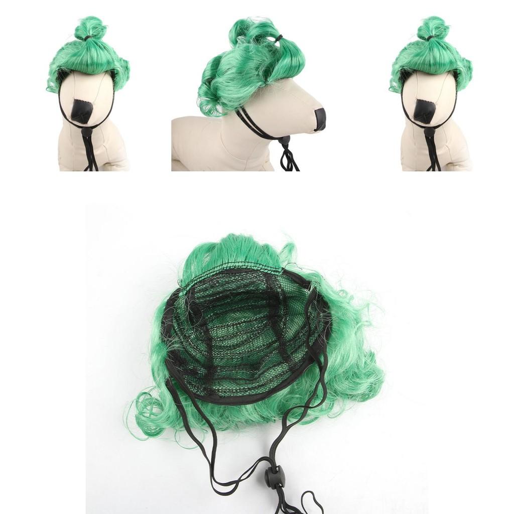 Adorable Green Princess Style Dog Cat Costume Wig Headpiece For Fun Photography
