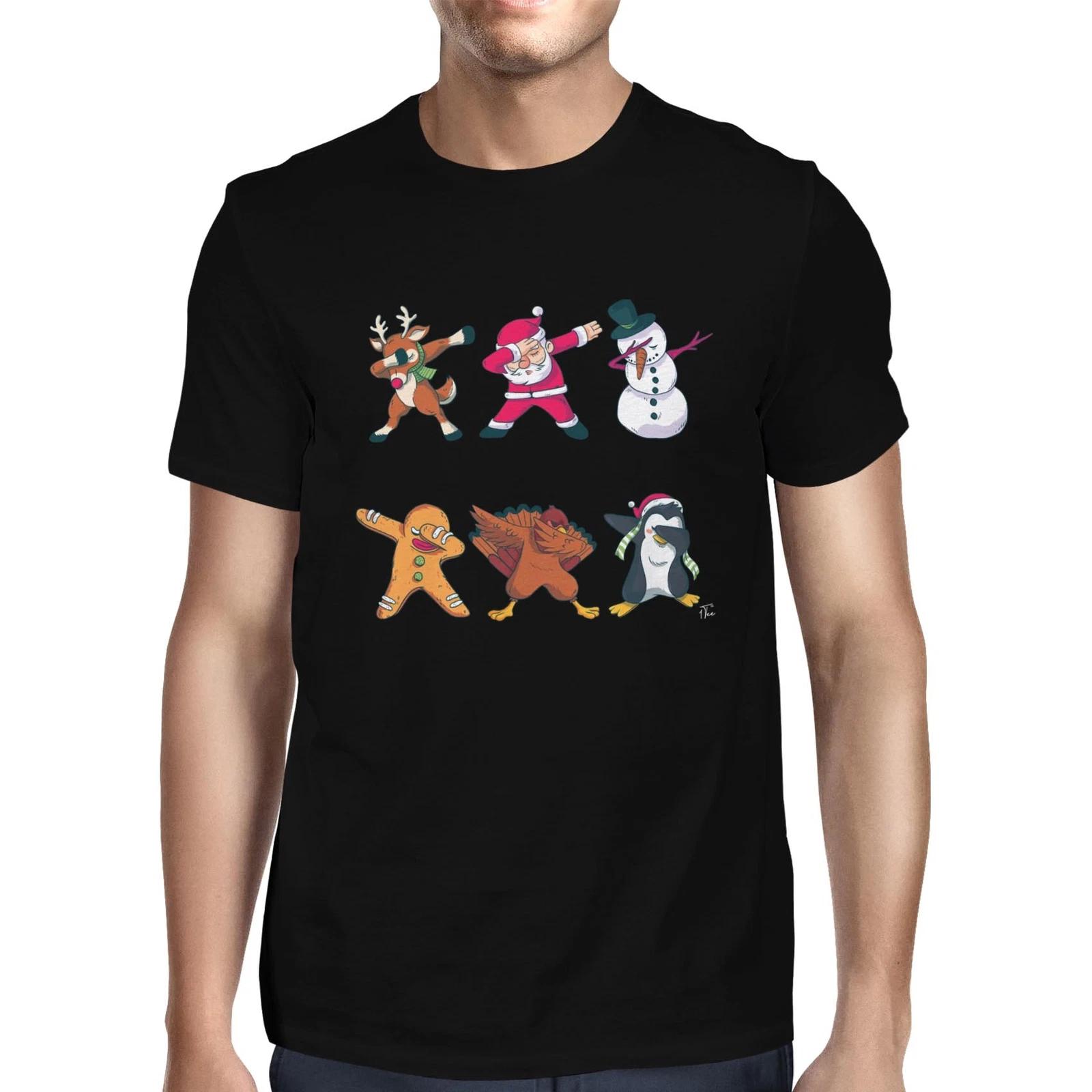 1Tee Mens Dabbing Christmas Characters T-Shirt S