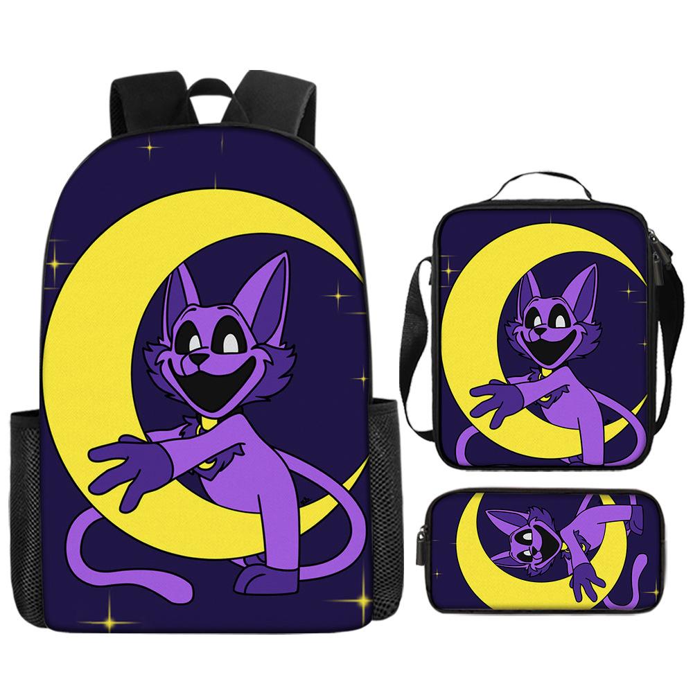 Poppyplaytime Mochila Escolar para Estudante Conjunto de Três Peças Mochila Bolsa Estojo