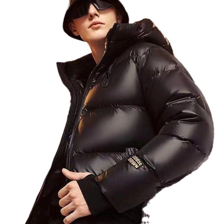 Men Women's Winter Fashion Coat Male Retro Light Thin Down Jackets Men Solid Color Loose Hooded Overcoats