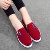 sapatos femininas women cute round toe black canvas anti skid spring slip on loafers student school blue shoes  ab121