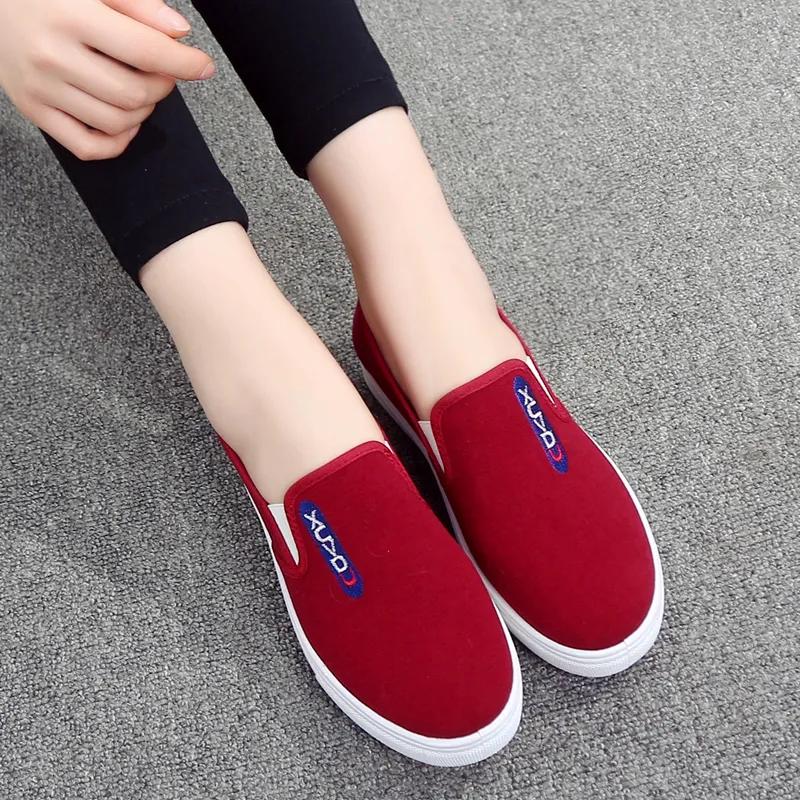 sapatos femininas women cute round toe black canvas anti skid spring slip on loafers student school blue shoes ab121