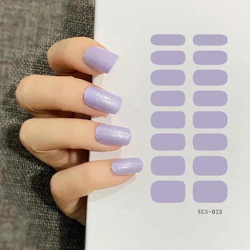 53 Colors Nail Polish Stickers Pure Strips Waterproof Adhesive Nail Full Sticker Environmental Protection DIY Nai Stickers