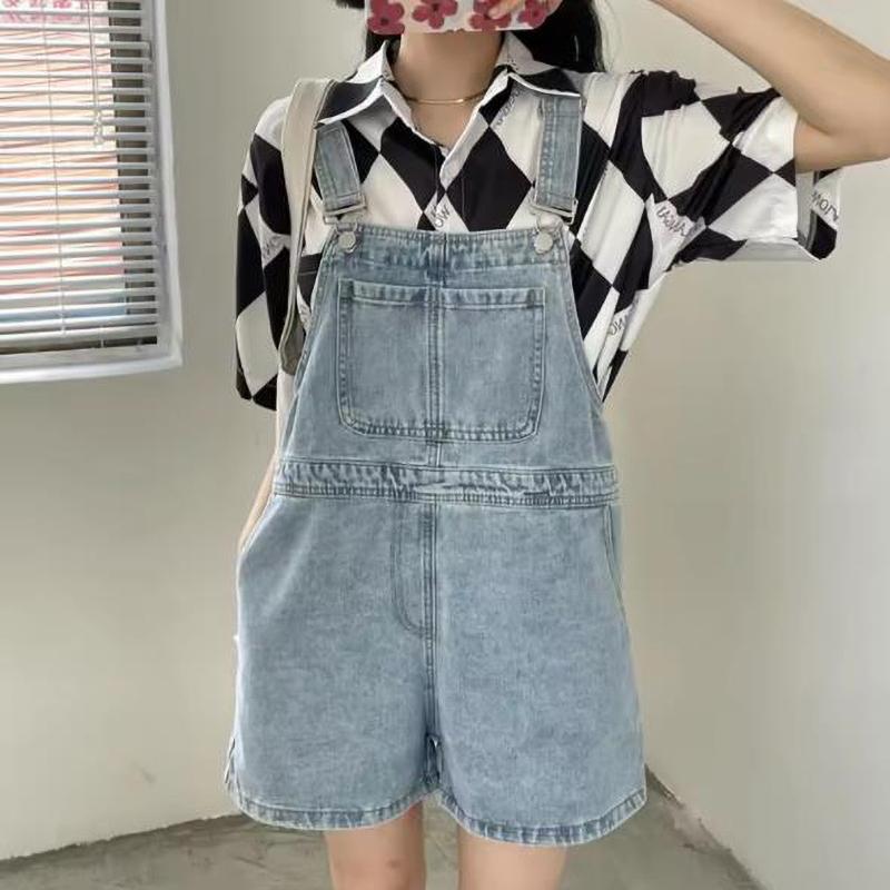 

Blue Denim Shorts Summer Loose Wide Leg Shorts Jumpsuit Shorts Women XL чорний