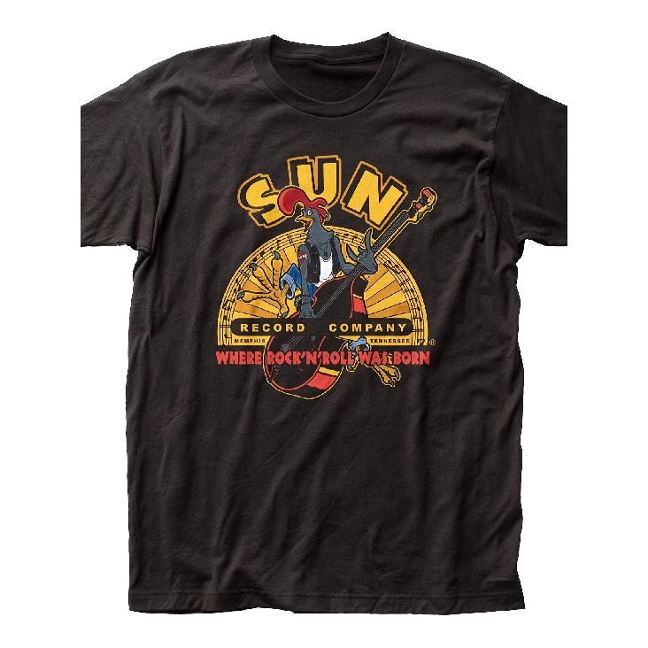 Sun Records Rooster Mens T Shirt Music Classic Concert Rock Band Tee New Black