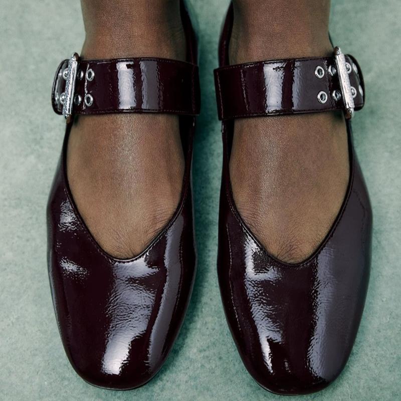 Mode Modische Leopardendruck Flache Damenschuhe 2025 Neue Flache Mund Metall Schnalle Schuhe für Damen Lässige Sexy Einzelne Schuhe