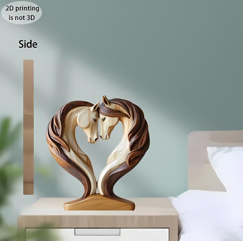 Horse Head Statue Ornament Horse Animal Sculptures Horse Figurines Decorative Objects for Home Office Bookshelf Table