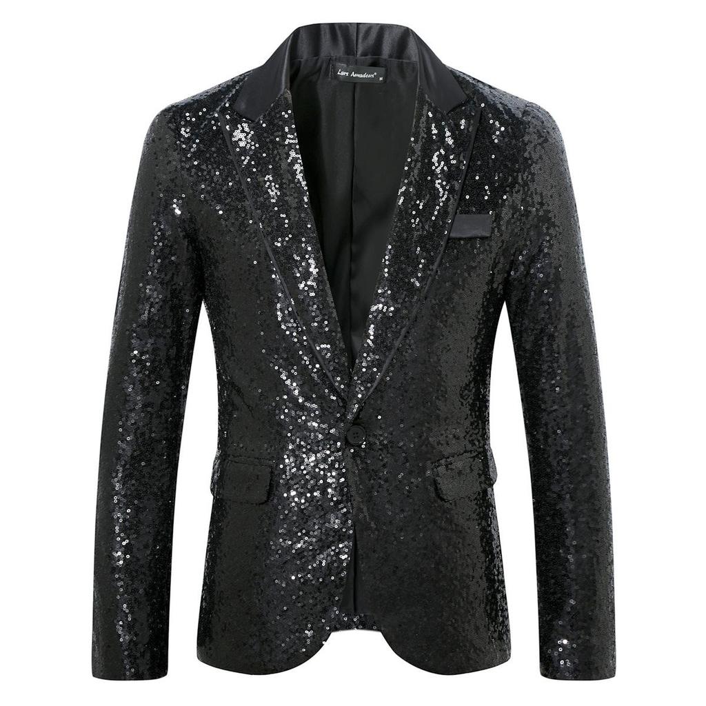 Men's Autumn/Winter Disco Shiny Sequined Jacket Business Suit ZT-X61