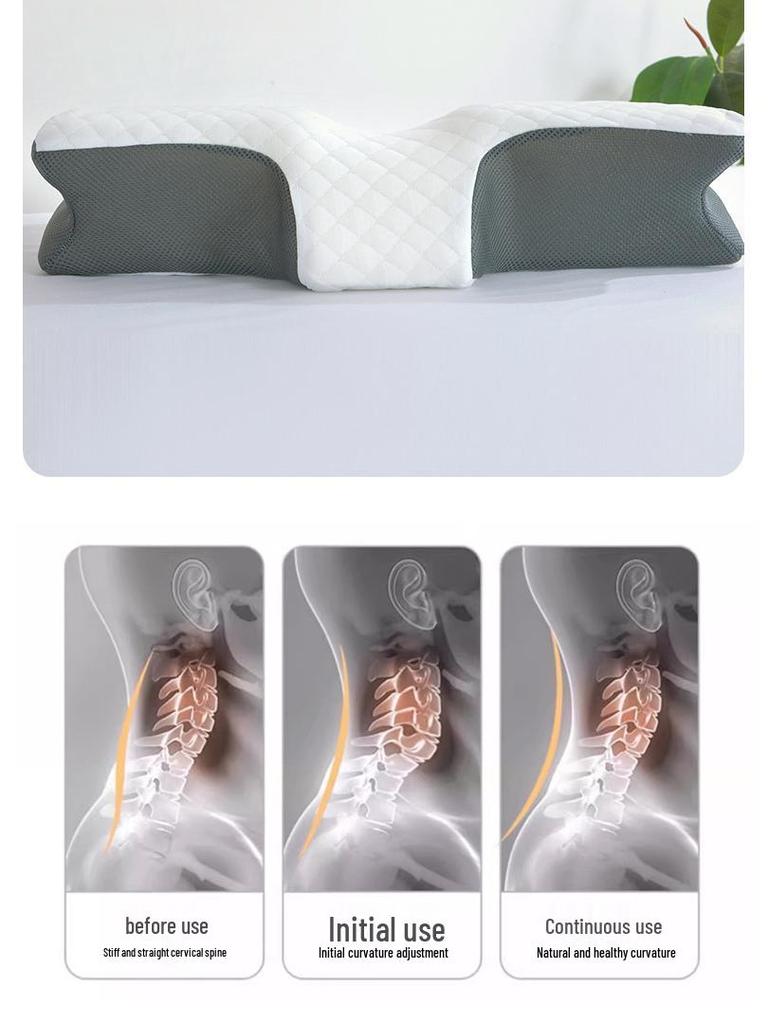 Butterfly-Shaped Memory Foam Pillow for Breathable Neck Support and Cervical Spine Comfort