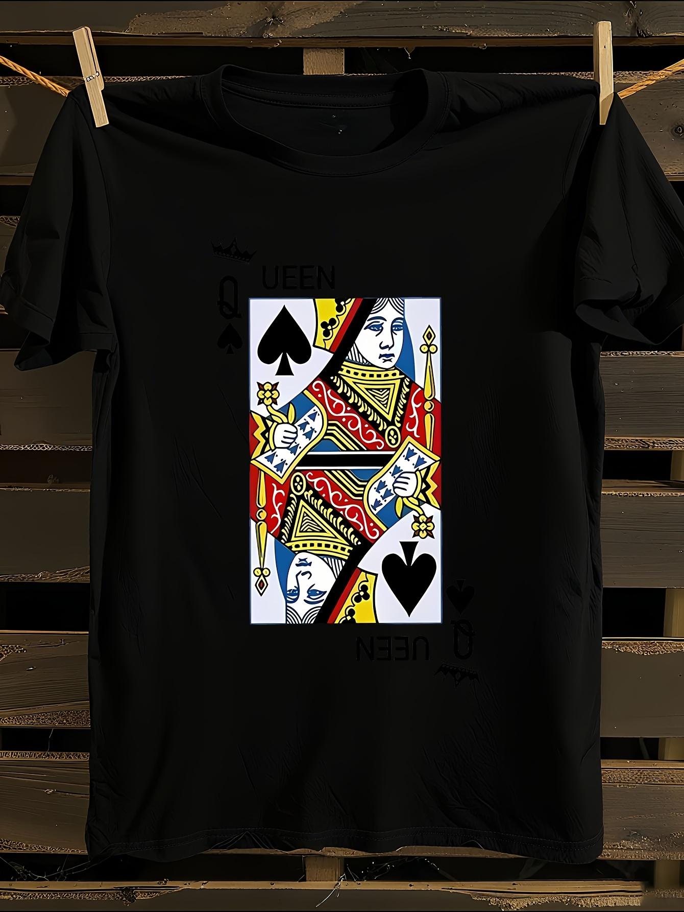 Queen of Spades Poker Card T-shirt S