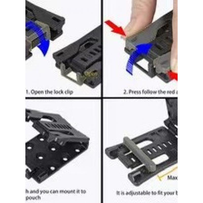 Quick-Dial Multi-Function Waist/Back Clip with K Sheath for Tools/Knives/Flashlights