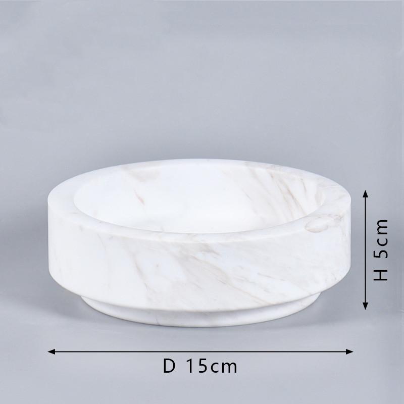 Natural Marble Storage Tray, Circular Fruit Tray, Living Room Desktop Container, Snacks, Small Accessories, Kitchen Organizer