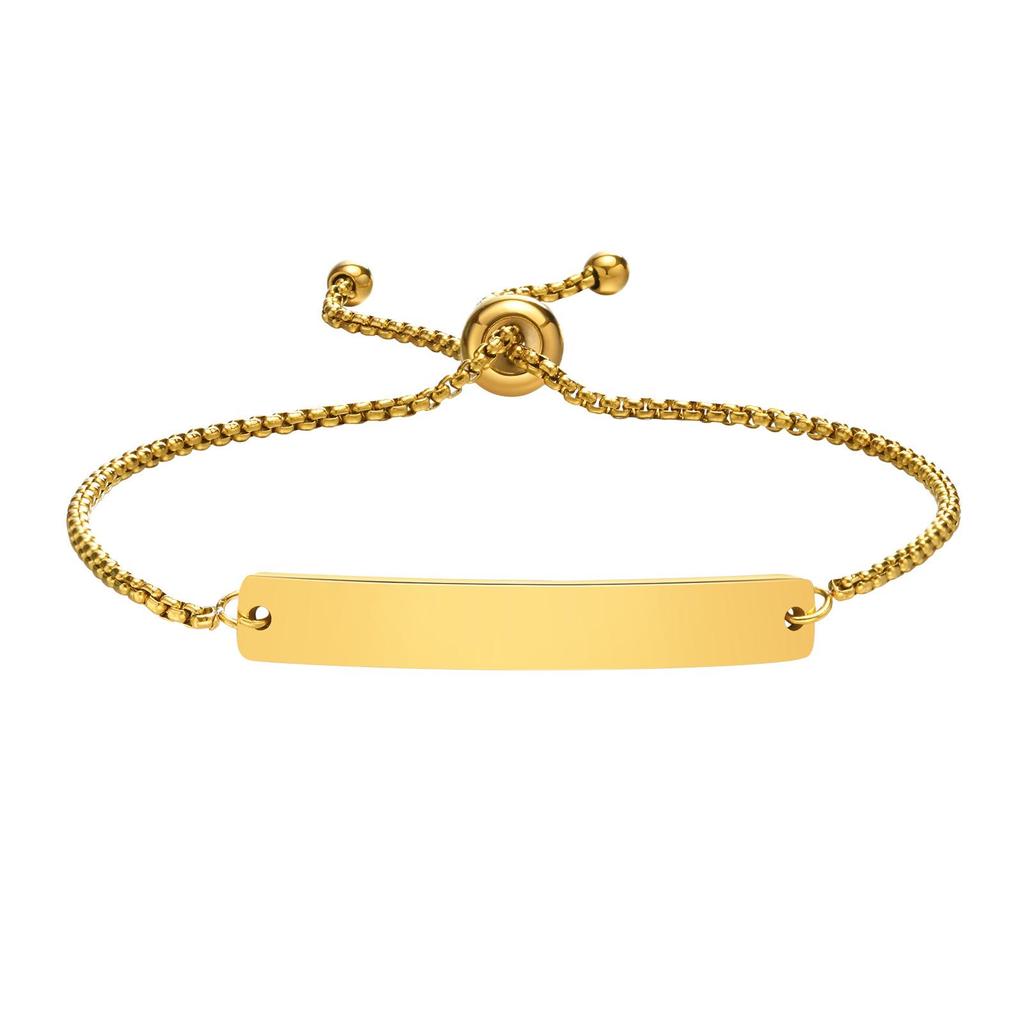 Stainless Steel Adjustable Curved Plate Bracelet for Women