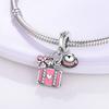 Pink Series Original Copper Charm Bead Travel Airplane Pendant Fit Original Bracelet Necklace For Women Diy Gift