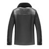 New men's leather jacket winter thickened casual lapel zipper men's middle-aged leather jacket for men