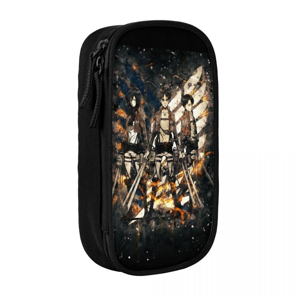 Fashion Attack On Titan Pencil Case Anime Pencil Box Pen for Student Big Capacity Bags Students School Zipper Stationery