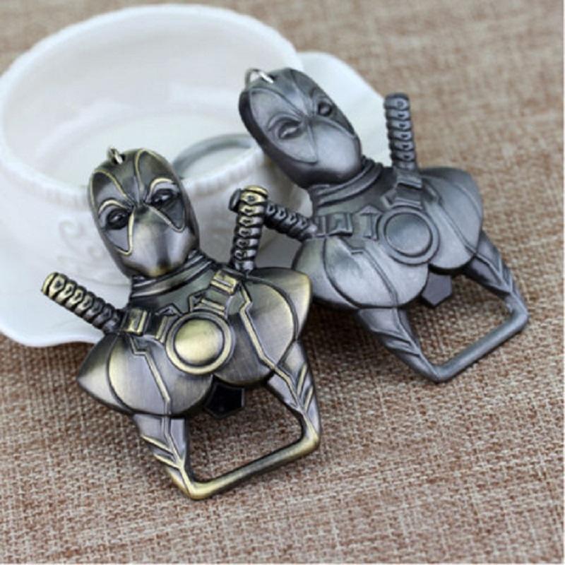 Silver Bronze Marvel Comics Deadpool Logo Metal Bottle Opener Keyring Keychain
