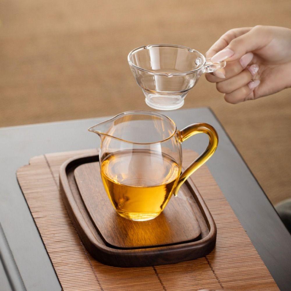 Multi-purpose Thickened Glass Fair Cup Transparent High Temperature Resistant Tea Cup with Handle Large Tea Dispenser Office
